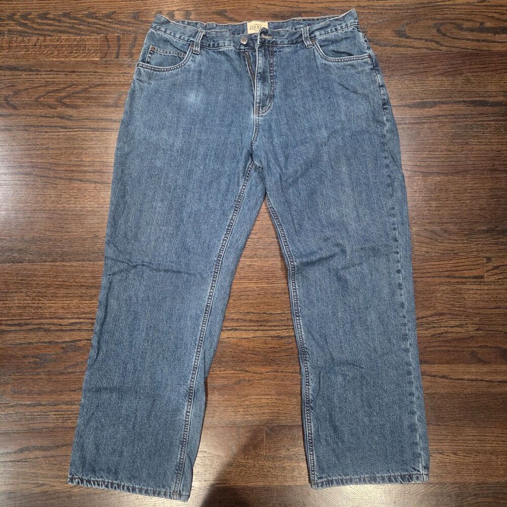 RedHead Flannel Lined Jeans Mens 38x32 Blue Denim Relaxed Fit Workwear Plaid